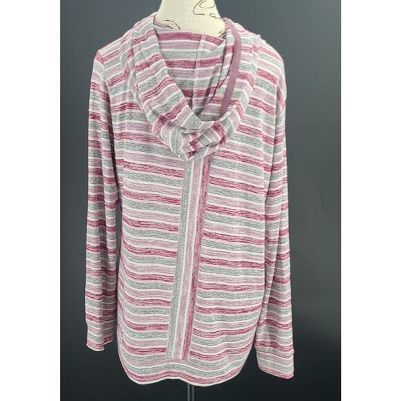 Market and Spruce Kallon knit hooded top Gray&pink Size Lg Stitch Fix cozycore - Picture 2 of 7